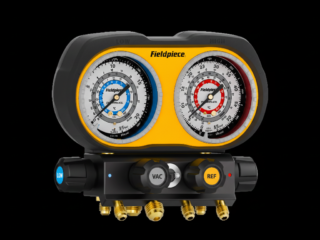 Analogue Manifold on black background angled